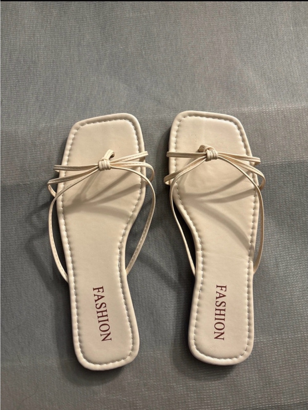 Women’s Neutral Knot-Strap Square Toe Sandals
